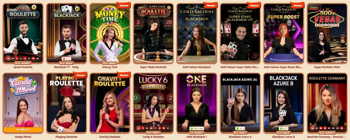 Casino en vivo y juegos de mesa de BillyBets Casino en vivo y juegos de mesa de BillyBets